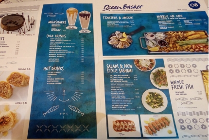Ресторан Ocean Basket на Кипре. Меню
